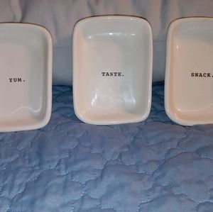 Rae Dunn by Magenta Snack Plates and Easter Plates both Sets